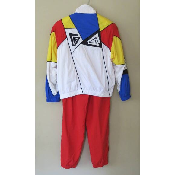 Vtg HEAD Track Suit Size S Women Jacket Pants Red Blue 1980s Hip Hop Streetwear - Picture 2 of 12